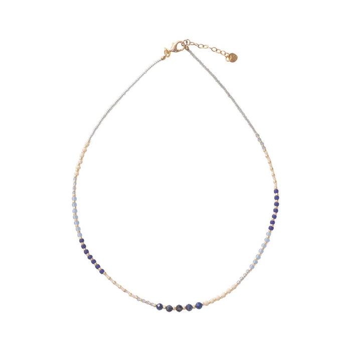 Golden lapis lazuli necklace