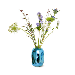 HK Living objects: blue chrome glass vase