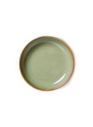 HK Living Chef ceramics deep plate L moss green