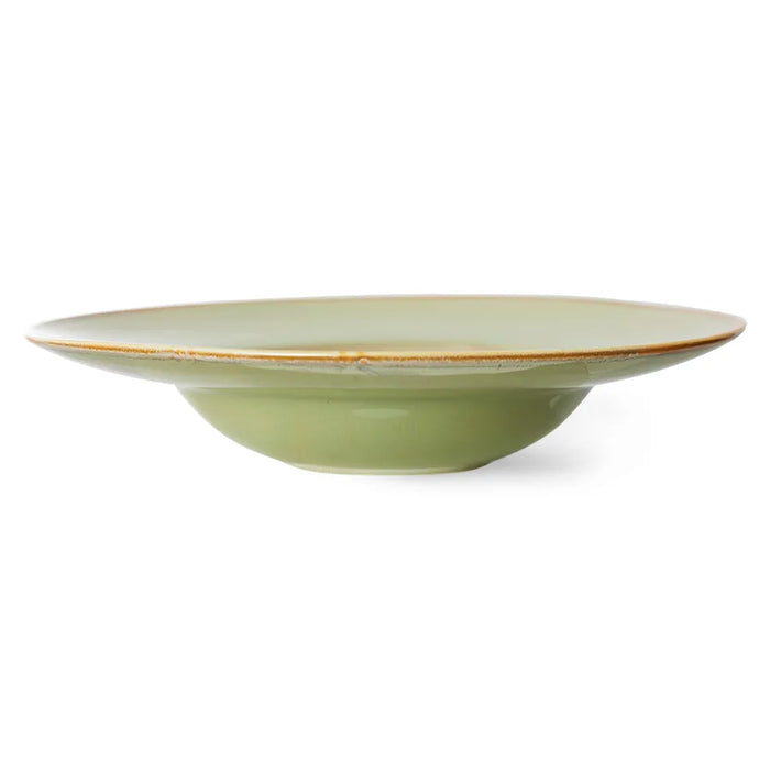 HK Living Chef ceramics: pasta plate L, moss green