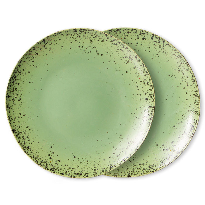 HK living 70s ceramics dinner plates, Kiwi