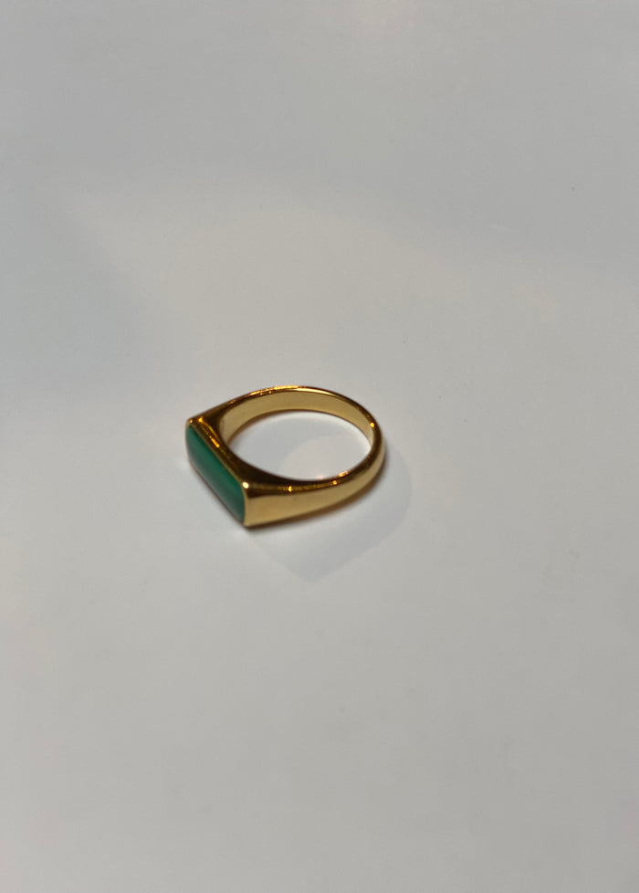 A Brend ring Faas 18K Gold Plated Green Malachite