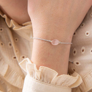 Edelsteen Rose Quartz Armband